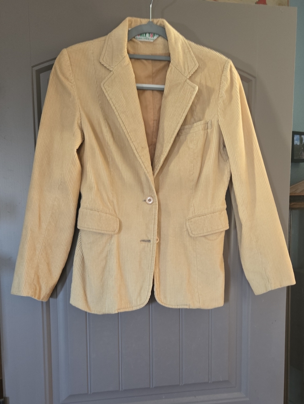 Retro 70's-80's, 100% cotton Corduroy Blazer Jacket, fitted, Camel Tan